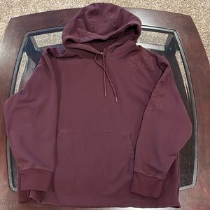 Athleta Womens Embroidered Retroplush Hoodie Size XL EUC Burgundy